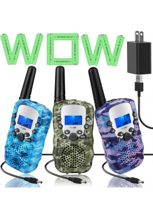 Topsung 3 Walkie Talkies for Kids Adults Rechargeable Walkie Talkie Two Way Radio with ChargerIdea Kids Toys for 3 4 5 6 7 8 9 10 11 12 Year Old Girl Boy Gifts