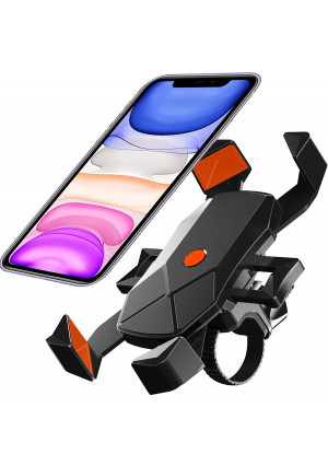 Bike Phone Mount, Motorcycle Phone Holder,Universal Adjustable Bicycle Cycling Handlebars for iPhone 11 Xs Max XR X 8 7 6 Plus, Samsung S10+ S9 S8, Note 10 9 8, GPS, 4-7 inches Android Cell Phone