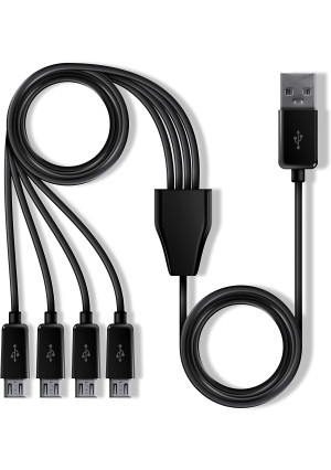 My Arcade Multi-Cable - USB Splitter Cable for Micro Player Mini Arcade Cabinets - 1 USB A to 4 Micro USB - Connects up to 4 Micro Players