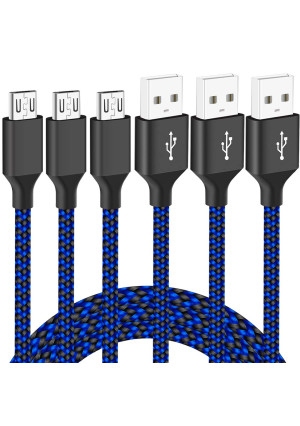 Charger Cable for Xbox One Controller,PS4 Controller Charging Cord,Braided Micro USB Android Data Sync Cord for Xbox One S/X,Playstation 4,PS4 Slim/Pro,Dualshock 4,Samsung Galaxy S7 Edge/S6,Kindle,6FT