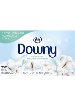 Downy Fabric Softener Dryer Sheets, Cool Cotton, 250 Count