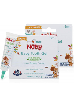 Dr. Talbot's Natural Baby Tooth Gel for Sore Gums, 2 Pack, 1.06 Oz, benzocaine Free, Belladonna Free
