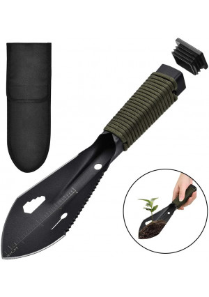 Yeacool Backpacking Trowel, Mini Survival Shovel Lightweight,Small Camping Multitool with Carrying Pouch for Hiking Digging Outdoor Gardening