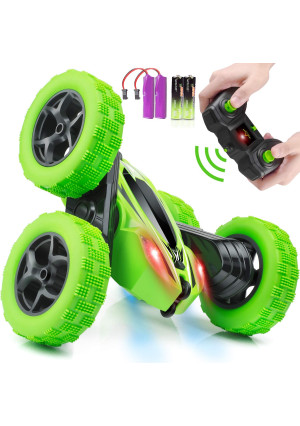 Remote Control Car, ORRENTE RC Cars Stunt Car Toy, 4WD 2.4Ghz Double Sided 360 Rotating RC Car with Headlights, Kids Xmas Toy Cars for Boys/Girls