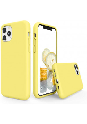 SURPHY Silicone Case Compatible with iPhone 11 Pro Max Case 6.5 inch, Liquid Silicone Full Body Thickening Design Phone Case (with Microfiber Lining) for iPhone 11 Pro Max 6.5 2019, Yellow
