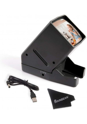 USB Powered 35mm Negative Slide Film Viewer, Old Slides Scanner Portable LED Lighted Negative Viewing  3X Magnification, Handheld Projector Suit for 2  2 Slides