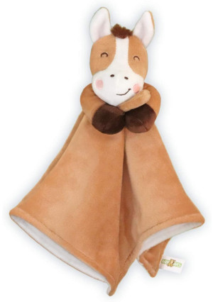 Baby Aves Horse Lovey Baby Security Blanket - Pony Stuffed Plush Animal Blankie 13x13 inches (Brown)