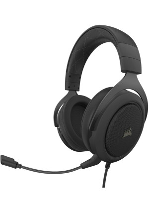 Corsair HS60 Pro  7.1 Virtual Surround Sound PC Gaming Headset w/USB DAC - Discord Certified Headphones  Compatible with Xbox One, PS4, and Nintendo Switch  Carbon