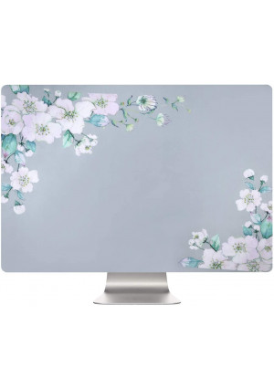 21.5 Inch Screen Cover iMac Apple 21.5 Inch Screen Dust Cover Sleeve Display Monitor Protector for A1224 / A1311 / A1418 (21.5-inch, Flowers-Grey)