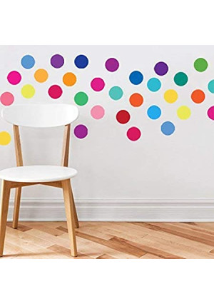 Wall Stickers for Bedroom Living Room, Polka Dot Wall Decals for Kids Boys and Girls, Multicolor 2inch (140 Circles)