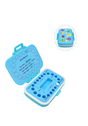 Baby Tooth Fairy Keepsake Box Kids Teeth Storage Box Tooth Holder Organizer with a Tweezers Kids Gift for Baby Shower Christmas Birthday Keep The Childhood Memory(Blue)