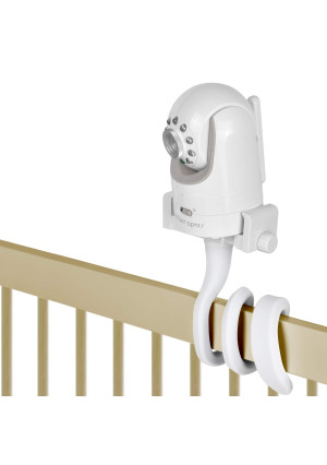 Baby Monitor Mount Camera Shelf Compatible with Infant Optics DXR 8 and Most Other Baby Monitors,Universal Baby Camera Holder,Attaches to Crib Cot Shelves or Furniture (White)