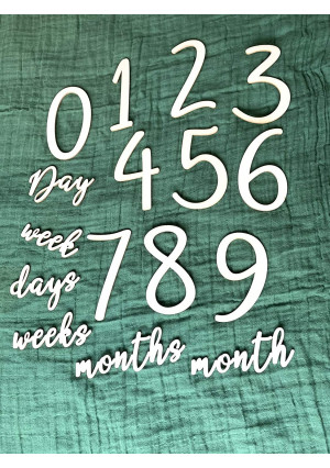 Baby Milestone Numbers|Baby Photo Props Wooden|Newborn Birth Announcement Card Wooden|