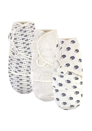 Touched by Nature Unisex Baby Organic Cotton Swaddle Wraps, Hedgehog, 0-3 Months