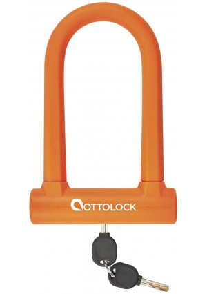 OTTOLOCK Sidekick Compact U-Lock | Lightweight Silicone-Coated Keyed Bike Lock | Anti-Theft Steel Bike Lock