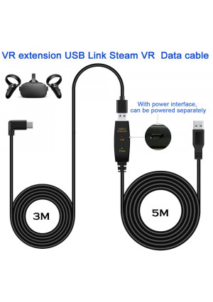 Compatible with Oculus Quest 26ft/8M Cable, Steam VR Relay Amplifier Chip Extension Cable 16ft(5m) and USB Type C Cable 3.2 Gen 1 10ft(3m) High Speed Data Transfer for Gaming PC (Upgraded Version)