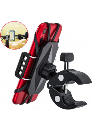 Andobil Bikeand Motorcycle Phone Mount- Universal Bicycle Handlebar Cell Phone Holder 360 Rotation Mountain Cycling Cradle Compatible with iPhone SE 11 Pro Max XR 8 7 Plus, Samsung S10+ S20 Note 9 ATV