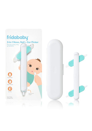 3-in-1 Nose, Nail + Ear Picker by Frida Baby The Makers of NoseFrida The SnotSucker, Safely Clean Baby's Boogers, Ear Wax and More