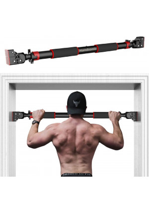 HANDSONIC Pull Up Bar for Doorway, No Screws Chin Up Bar Adjustable Dip Bars for Home Gym Exercise Fitness and 440 LBS