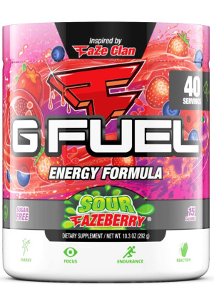 G Fuel Sour FaZeberry (40 Servings) Elite Energy and Endurance Formula 9.8 oz.