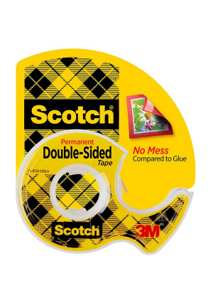 Scotch Double Sided Tape 137, .5 in x 450 in