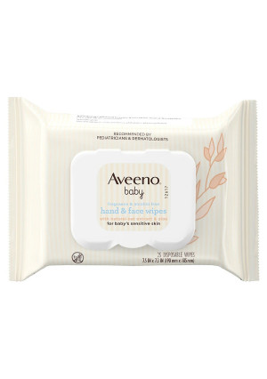 Aveeno Baby Hand & Face Cleansing Wipes, Oat Extract Fragrance-Free