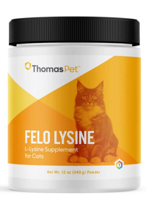 Thomas Pet Felo Lysine - L-Lysine Supplement for Cats - Lysine for Cats - (12 Ounces, Powder)