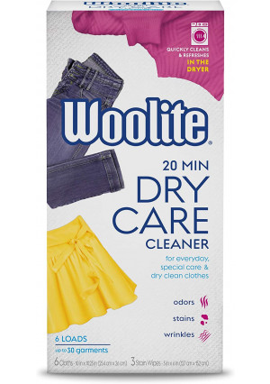Woolite At Home Dry Cleaner, Fragrance Free, 6 Cloths